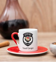 Özel Harekat Polisi Kırmızı Türk Kahvesi Fincanı