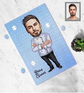 Kişiye Özel Aşçı Karikatürlü A4 99 Parça Puzzle Bay-4