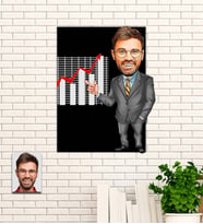 Kişiye Özel Hediye Borsa Kralı Karikatürlü Uv Baskılı Ahşap Tablo