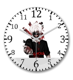 Kaneki Tokyo Ghoul Duvar Saati Bombeli Gercek Cam