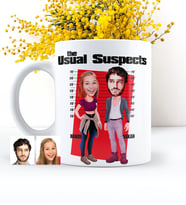 BK Gift Kişiye Özel Olağan Şüpheliler Karikatürlü Beyaz Kupa Bardak - 3