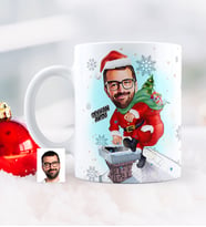 BK Gift Kişiye Özel Yılbaşı Temalı Bay Karikatürlü Beyaz Kupa Bardak - 3