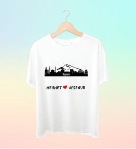 Şehrinize Özel İsim Baskılı Siluet Tshirt