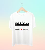 Şehrinize Özel İsim Baskılı Siluet Tshirt