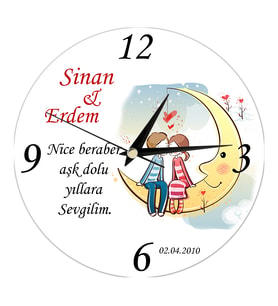 Kişiye Özel Ay Dede Aşk Duvar Saati