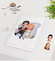 BK Gift Kişiye Özel Sevgililer Karikatürlü Beyaz Defter-15