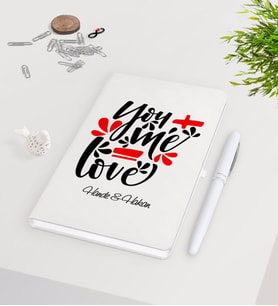 BK Gift Kişiye Özel Sevgililer Günü Beyaz Defter Kalem Seti-73