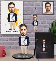 Kişiye Özel Öğretmen Karikatürlü 5 li Hediye Seti Bay-14