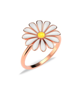 Mineli Papatya Rose Gümüş Yüzük
