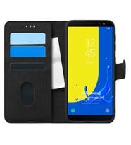 Microsonic Samsung Galaxy J6 Kılıf Fabric Book Wallet Siyah