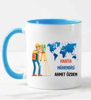 Harita Mühendisi Kupa Bardağı Mavi