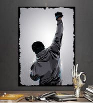 ROCKY Film Tasarım 4 Boy Seçenekli Hediyelik 8mm Dekoratif  Ahşap Tablo