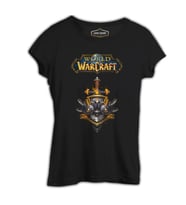 World of Warcraft - Logo Siyah Kadın Tshirt