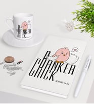 BK Gift Kişiye Özel Bankacı Beyaz Defter Kalem Türk Kahvesi Fincanı Seti-11 (Model 1)
