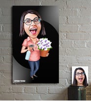 BK Gift Kişiye Özel Ev Hanımı Karikatür Ahşap Tablo - 2
