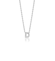 Söğütlü Silver Gümüş  rodyumlu üç boyutlu minimal D gümüş harf kolye