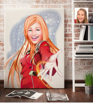 BK Gift Kişiye Özel Bayan Karikatürlü Kanvas Tablo 70x100cm -34