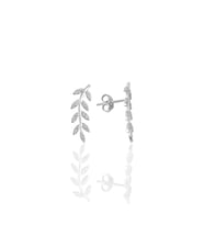Söğütlü Silver Gümüş zirkon taşlı yaprak modeli küpe