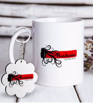 BK Gift Kişiye Özel Mesleki Saç Stilisti Beyaz Kupa ve Anahtarlık Hediye Seti-2 (Model 1)