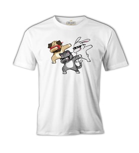 Dancing with Glasses Beyaz Erkek Tshirt