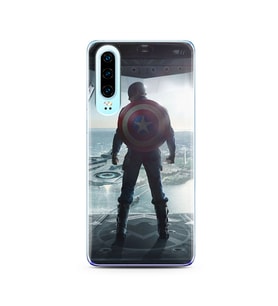 Kaptan Amerika Tasarım Süper Şeffaf Silikon Telefon Kılıfı Huawei P30 