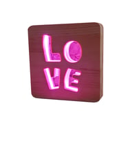 Sevgiliye Hediye Love Gece Lambası 16 Renkli Ahşap Lamba