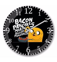 Adventure Time Bacon Pancakes  Duvar Saati Bombeli  Gercek  Cam