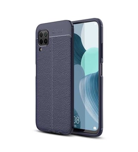 Huawei P40 Lite Kılıf Zore Niss Deri Desenli Silikon Kılıf (Lacivert)