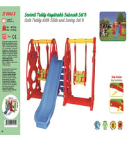 SEVİMLİ TEDDY KAYDIRAKLI SALINCAK SET B (Karışık)
