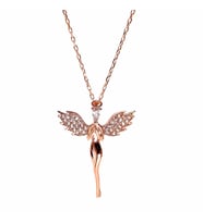 Mikail Rose Renk Bayan Gümüş Kolye 6018628993936