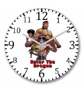Enter The  Dragon Duvar Saati Bombeli Gercek Cam