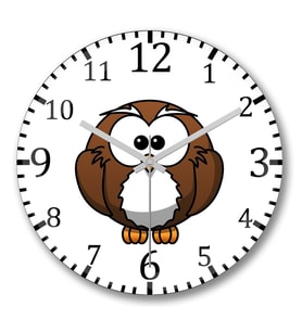 Owl Duvar Saati Bombeli Gercek Cam