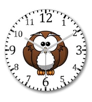 Owl Duvar Saati Bombeli Gercek Cam