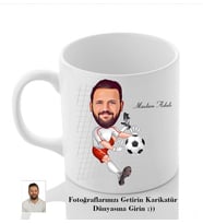 Kişiye Özel İsimli Kaleci Karikatür Beyaz Kupa