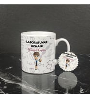 Laborauvar Uzmanı Kupa Bardak ve Anahtarlık Set