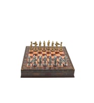 Gifthome Metal Satranç Takımı/Seti;Büyük,Pegasus,Parlak,Gül,Sandıklı Masif Ahşap Satranç Tahtası (Çok Renkli)