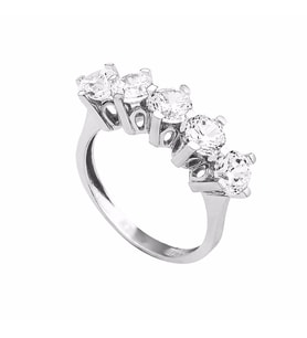 14 Ayar Beyaz Altın Swarovski Beştaş 3.80 Gram (Çok Renkli)
