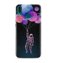 Uzay Balon Tasarım Süper Şeffaf Silikon Telefon Kılıfı Huawei Y9 (2019)
