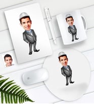 BK Gift Kişiye Özel Bay Mühendis Karikatürlü Defter Kalem Kupa Mouse Pad Seti (Model 1)