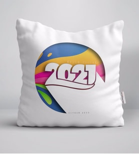 BK Gift Kişiye Özel 2024 Mutlu Yıllar Beyaz Yastık-10
