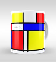 BK Gift Kişiye Özel Mondrian Beyaz Kupa Bardak-5