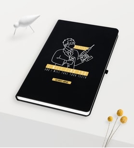 BK Gift Kişiye Özel Diş Hekimi Temalı Siyah Defter - 4
