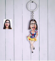BK Gift Kişiye Özel Pamuk Prenses Karikatür Anahtarlık