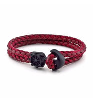 SİYAH METAL ÇAPALI BORDO ERKEK BİLEKLİK BT256