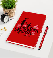 BK Gift Kişiye Özel Annem ve Ben Kırmızı Defter Kalem Seti