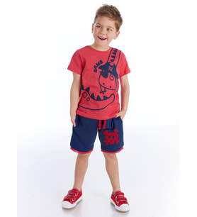Korsan Dino Erkek Çocuk T-shirt Şort Takım