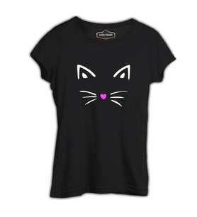 Kedi III Siyah Kadın Tshirt