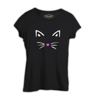 Kedi III Siyah Kadın Tshirt