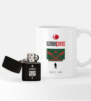 BK Gift Kişiye Özel Uzman Çavuş Temalı Çakmak ve Kupa Seti - 1