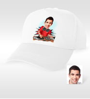 BK Gift Kişiye Özel Bay Dj Karikatür Beyaz Şapka  1